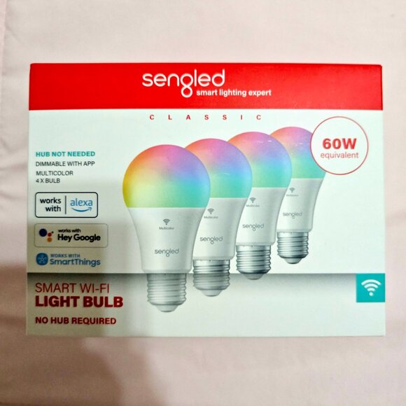Sengled Smart Wi-Fi Color Changing Light Bulb A19 (Alexa/Google) 4-Pack NIB - Picture 1 of 1